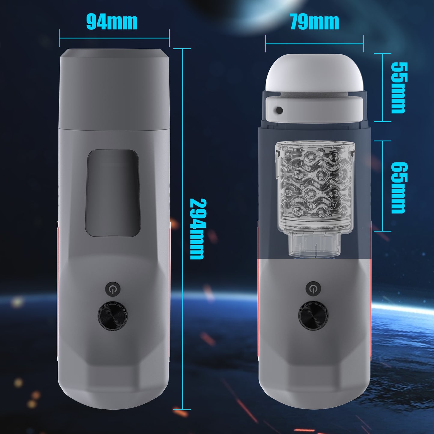 MOMONII 電動飛機杯 伸縮+旋轉+震動 男用自慰套 成人用品