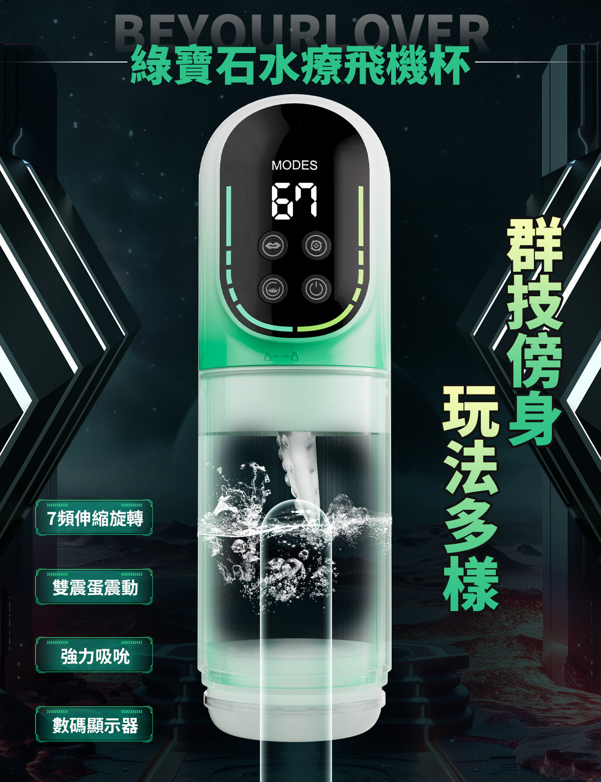 BeYourLover 雙振動 綠寶石水療 飛機 杯 情趣用品