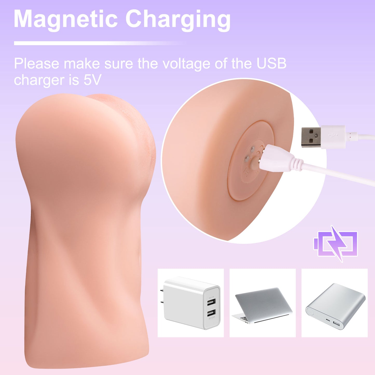 Elaine 仿真臀部自慰器 震動名器 電動倒膜 成人用品