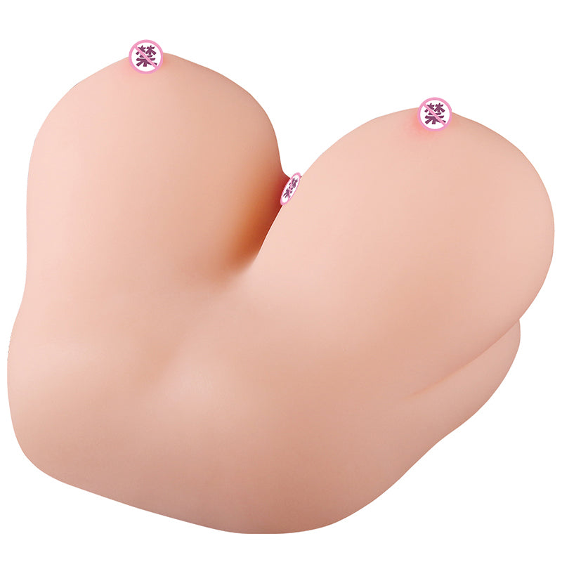 HUANSE 美惠子名器 白嫩酥胸 巨乳體驗 陰肛乳三交一體飛機杯