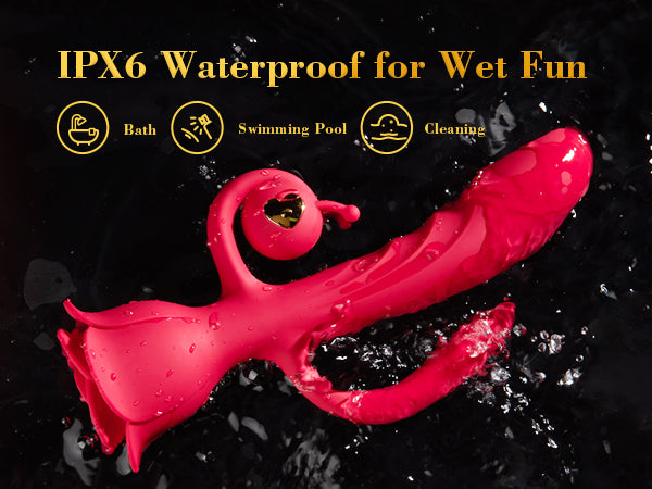 玫瑰兔 三合一多功能振動棒 女用成人 情趣用品 性玩具