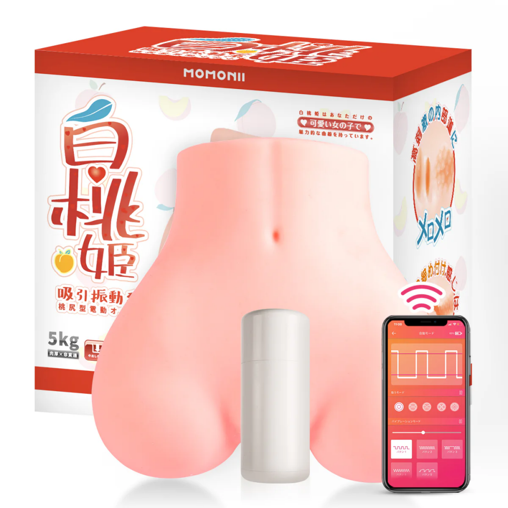 MOMONII|ZEMALIA 白桃姫 電動飛機杯 吸吮+振動 智能手機操作 肌膚觸感 黑羽推薦