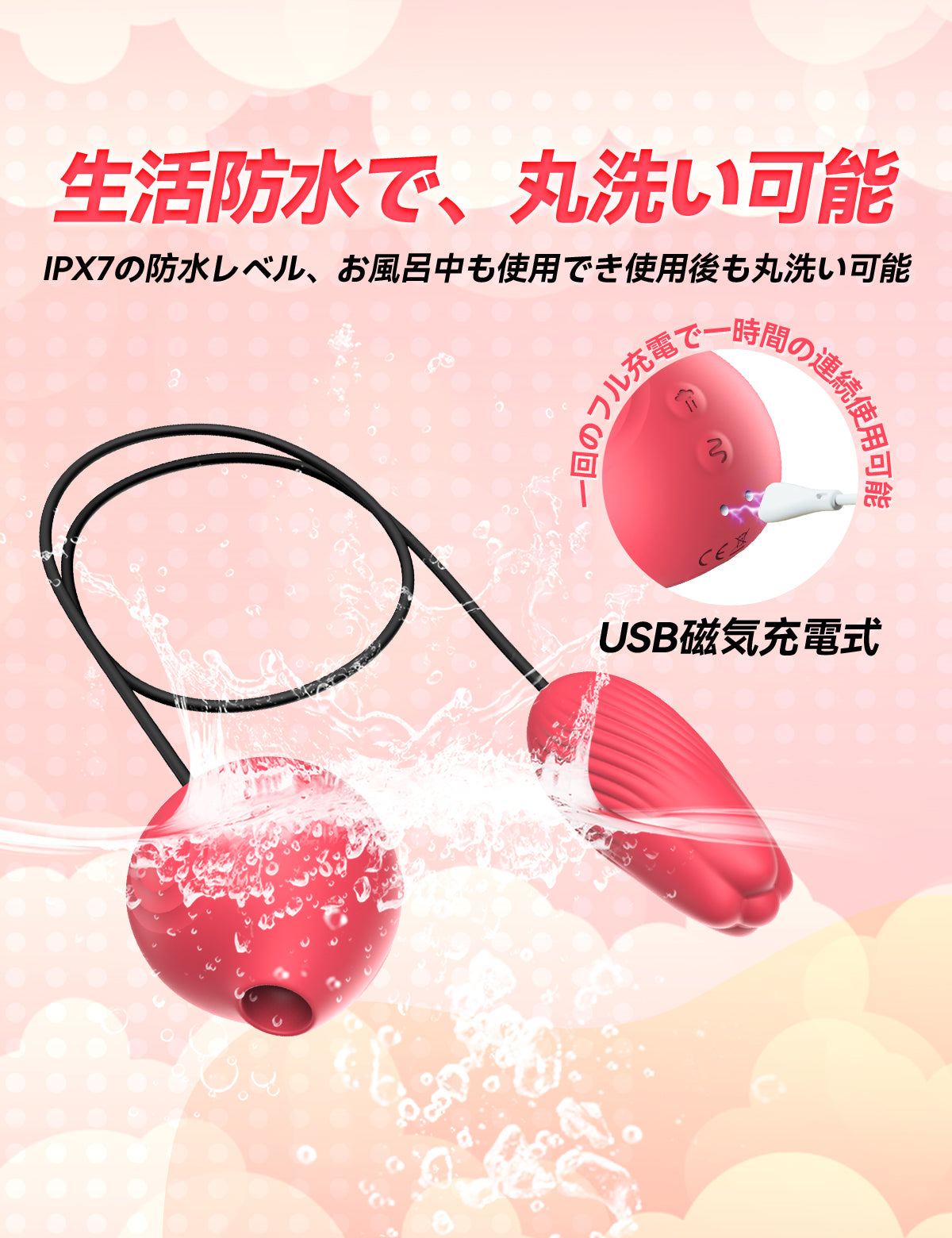遙控吸吮乳頭蜜豆 兩點同時刺激 跳蛋 粉色成人用品