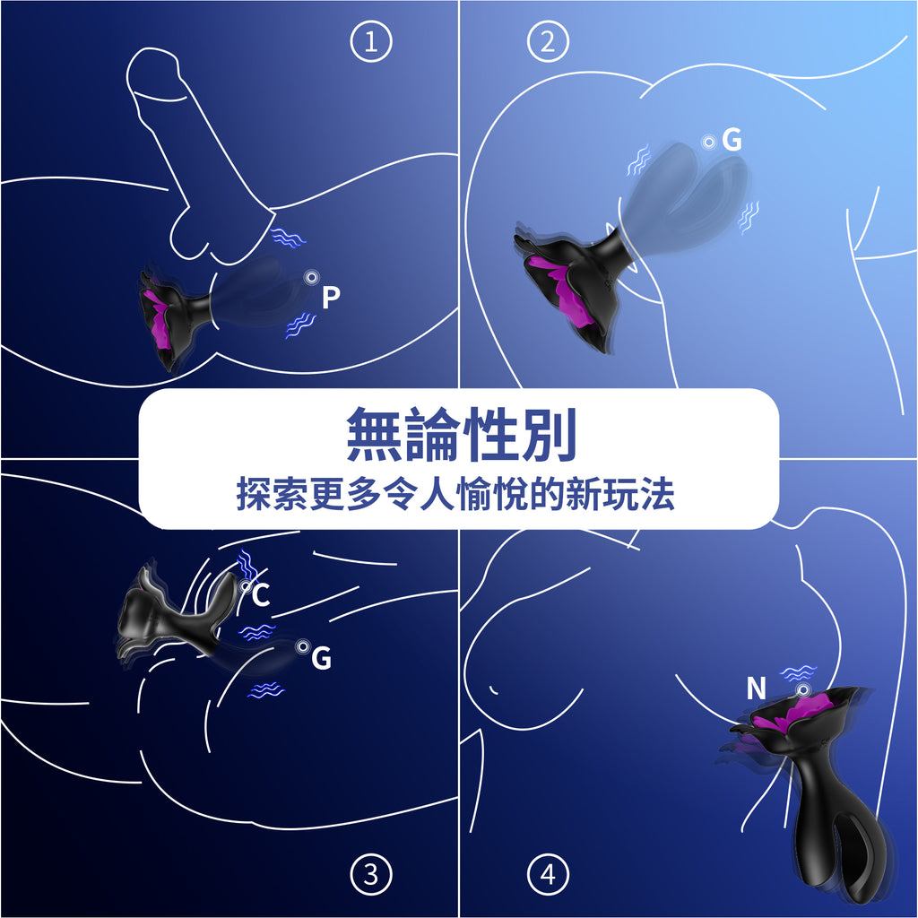 OHTop 玫瑰後庭按摩棒 遠程遙控肛門塞 前列腺按摩帮 成人用品