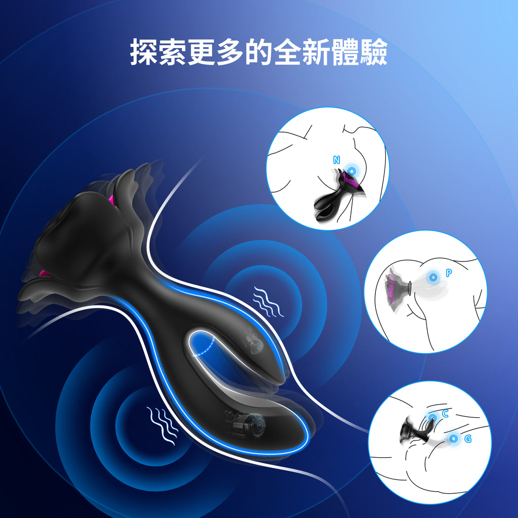 OHTop 玫瑰後庭按摩棒 遠程遙控肛門塞 前列腺按摩帮 成人用品