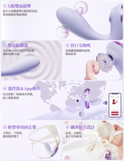 ToyCod Luna 多功能穿戴式吸吮器 專用固定帶 吸吮×雙面敲擊×震動 遙控器＆APP操控 完全免手持 成人用品