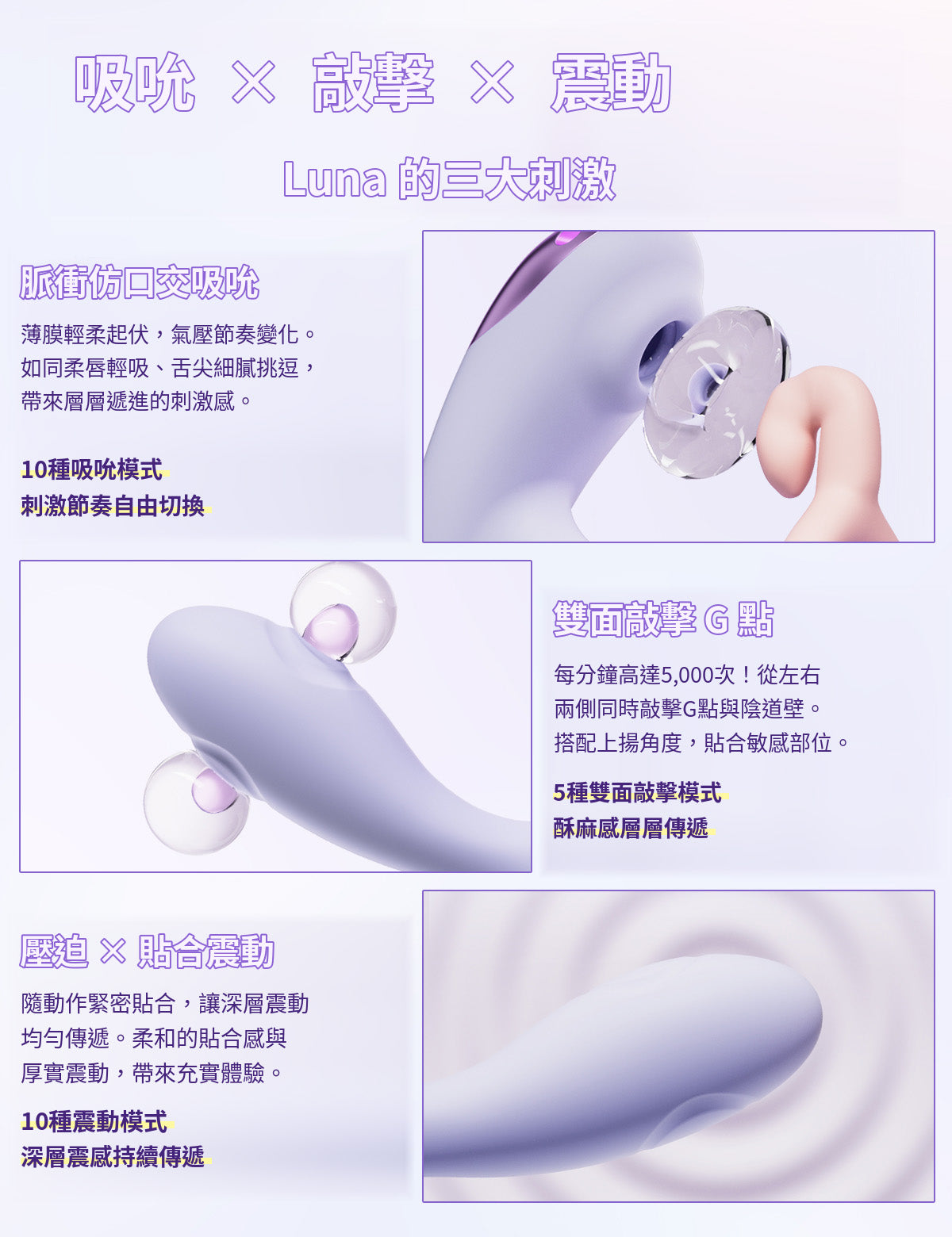 ToyCod Luna 多功能穿戴式吸吮器 專用固定帶 吸吮×雙面敲擊×震動 遙控器＆APP操控 完全免手持 成人用品