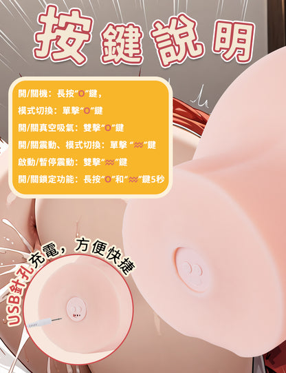 情趣夢天堂聯名【櫻之姬】大型仿真美臀 真空吮吸&震動名器 飛機杯(贈夢醬加大滑鼠墊+夢醬香片+潤滑液+吸濕棒)僅限宅配