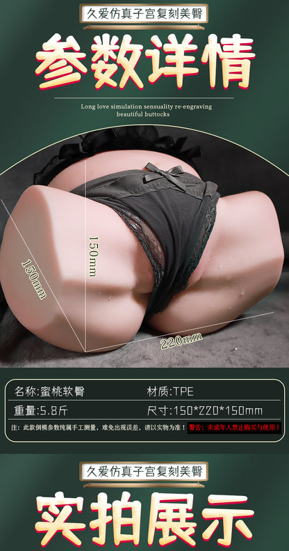 JIUAI 蜜桃軟臀倒模飛機杯成人玩具 名模私處復刻自慰套